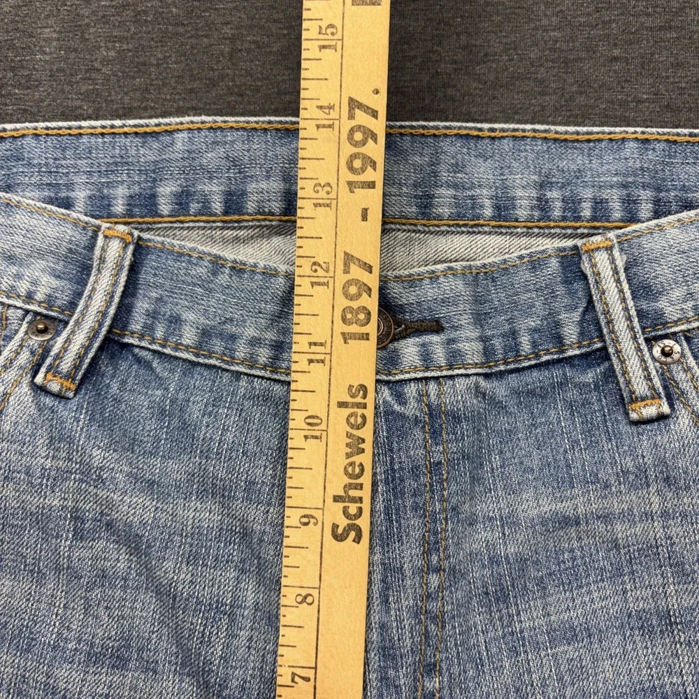 Levi's 559 Jeans Mens 36x34 Straight Leg Blue Denim Faded Whiskered Workwear